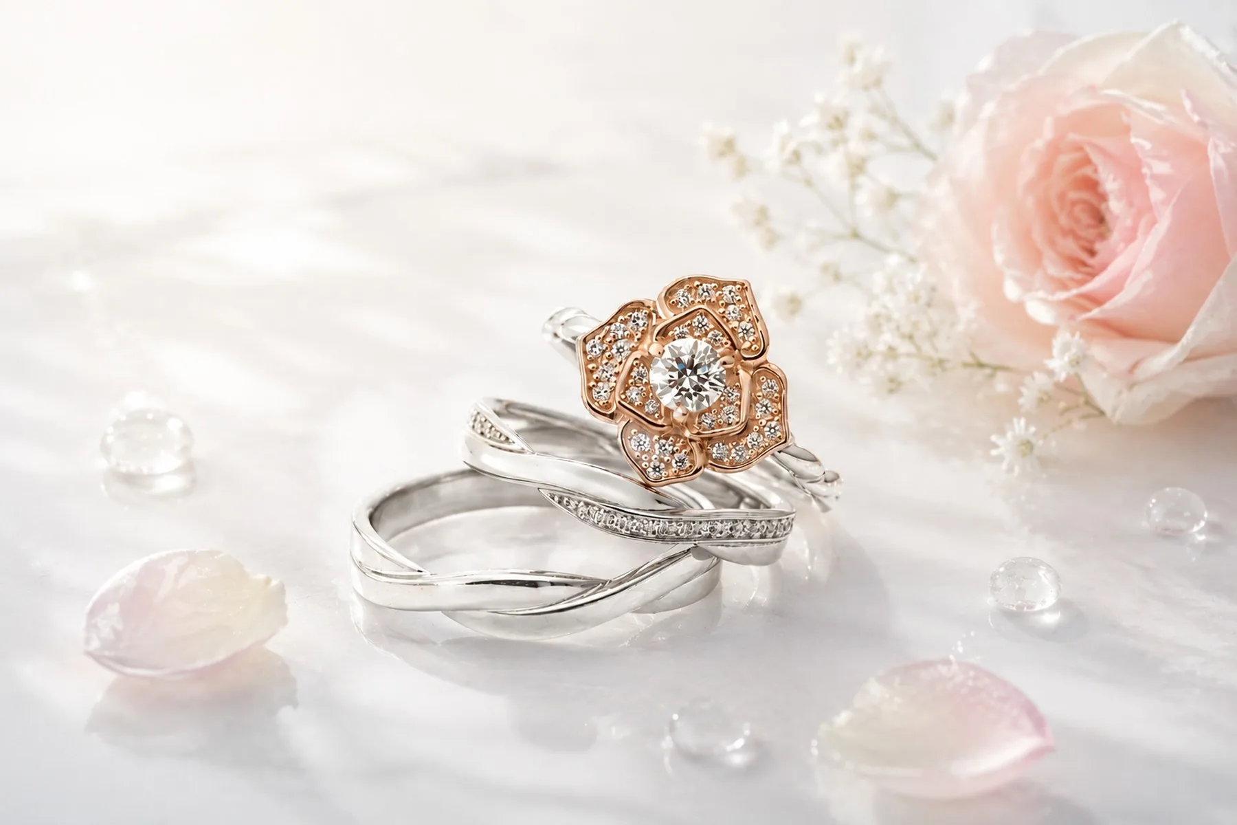 エメルワール ローズアブソリュート（Rose absolute）のセットリング - TAKEUCHI BRIDAL 金沢・野々市店で試着できるブライダルリング
